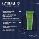GYADA COSMETICS, Hyalurvedisch stärkende ayurvedische Kompresse, professionelle Behandlung für feines und schwaches Haar, Anti-Frizz mit Methi, Maca, neutralem Henna, 200 ml Naty Shop Haarmaske