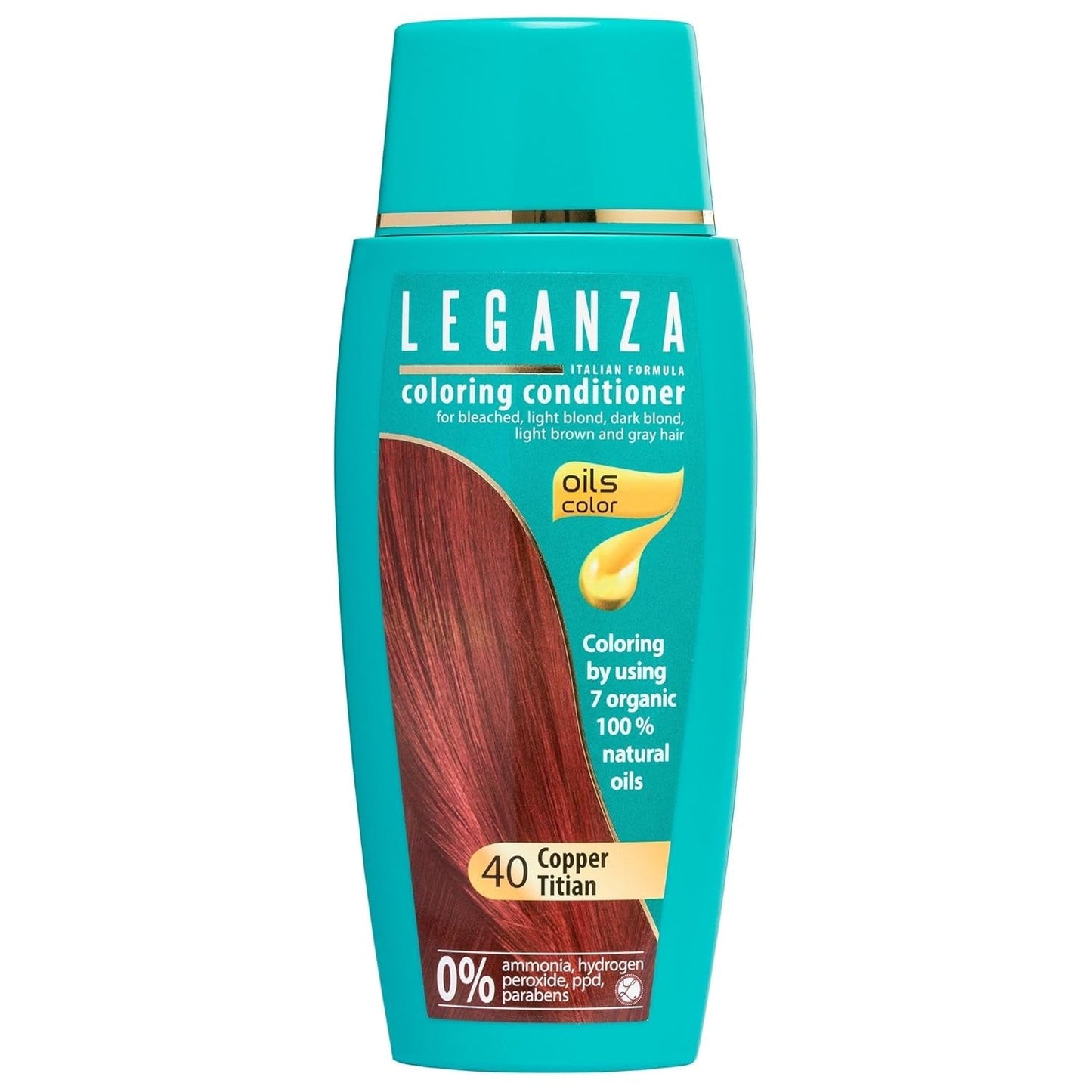 Leganza Natural Balm Haarfärbemittel Farbe 71 Café Latte | Haarfärbemittel ohne Ammoniak | Angereichert mit 7 natürlichen Ölen | 150 ml Haarfärbemittel Naty Shop 40 Copper Titian