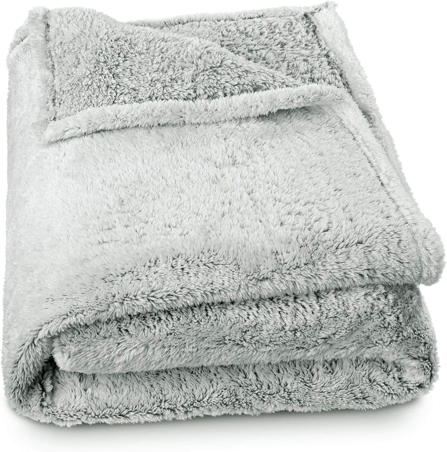 Aqua-Textil Flauschige Kuscheldecke 150 x 200 cm Grau Weiß Melange Plüsch-TV-Decke Tagesdecke Sherpa Fleece Oeko-Tex Ottawa Betten und Decken Besuchen Sie den aqua-textil-Store Fleece Sherpa Weiß Grau Bequeme Decke 150 x 200 cm