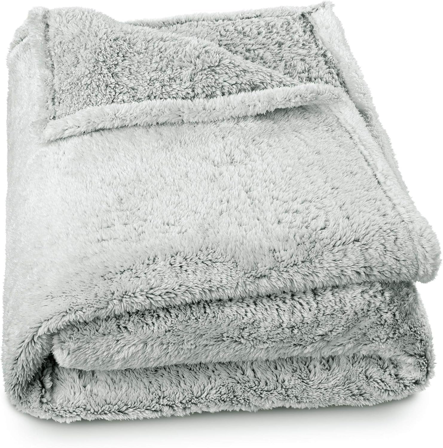 Aqua-Textil Flauschige Kuscheldecke 150 x 200 cm Grau Weiß Melange Plüsch-TV-Decke Tagesdecke Sherpa Fleece Oeko-Tex Ottawa Betten und Decken Besuchen Sie den aqua-textil-Store Fleece Sherpa Weiß Grau Bequeme Decke 150 x 200 cm