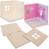 Baker Ross FN255 Mini-Puppenhaus-Set aus Holz – 1-teiliges Puppenhaus-Set für Kinder, DIY-Bastelset