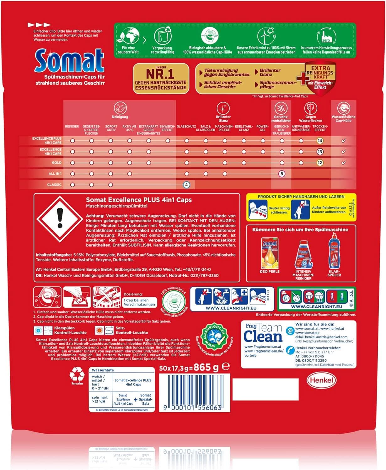Somat Excellence plus 4In1 Caps (50 Caps), Naty Shop Spülmaschinentabs