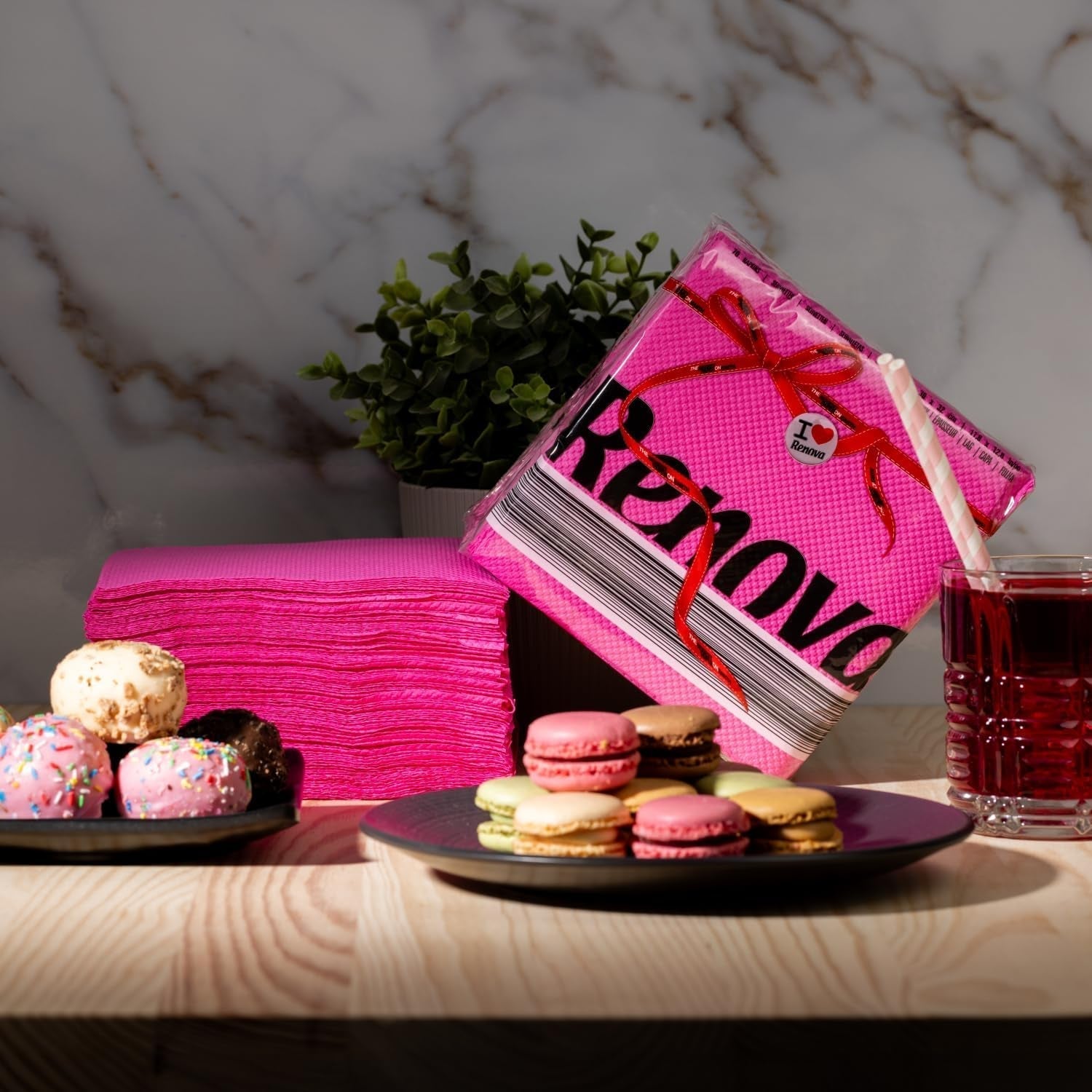 Renova Red Label Fuchsia Papierservietten – 70 Servietten