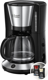 Russell Hobbs Kaffeemaschine [Digitaler Timer, Duschkopf für optimale Extraktion und Aroma] Colors+ Creme (1 bis 10 Tassen, 1,25 l Glaskaraffe, Heizplatte, 1100 W) Filterkaffeemaschine 24033-56