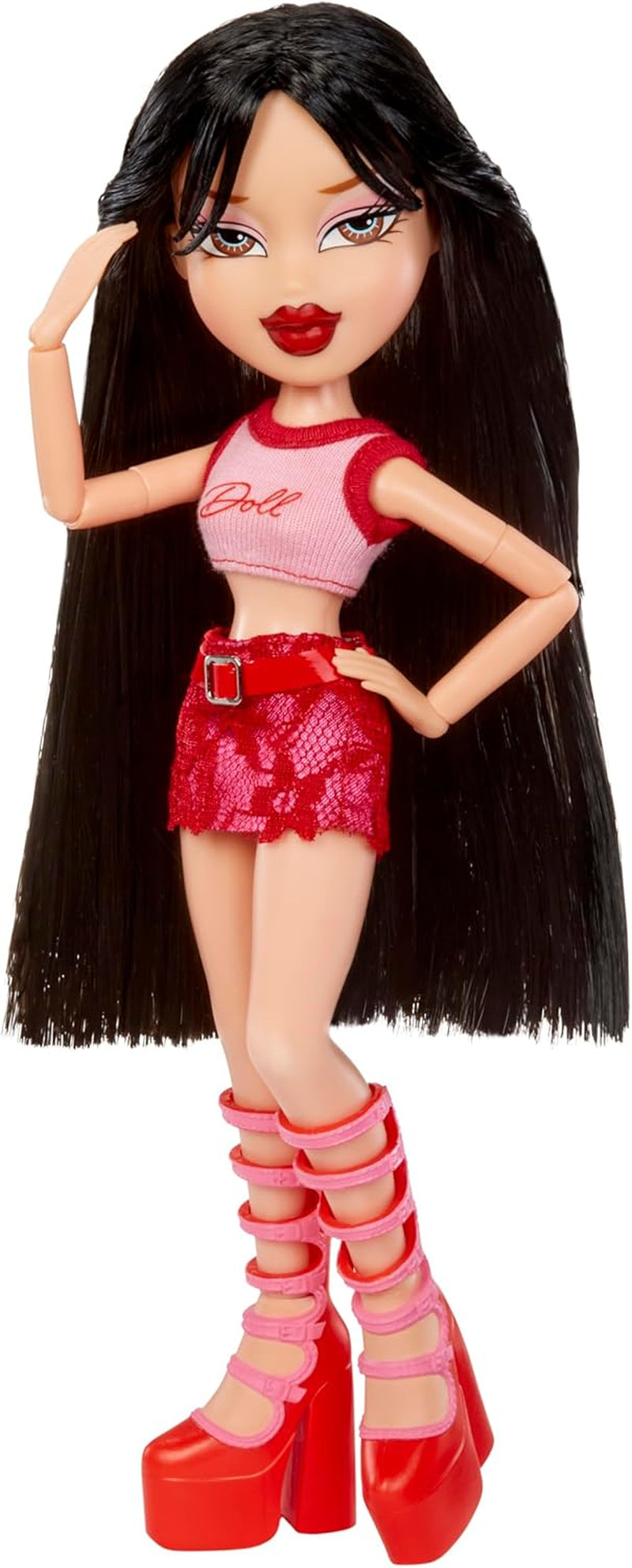 Bratz geht raus! – Jade – 1 Sammelpuppe mit Zubehör, Outfit, Tasche, Sonnenbrille und Pinsel – Spielzeug für Kinder – ab 6 Jahren, Rot