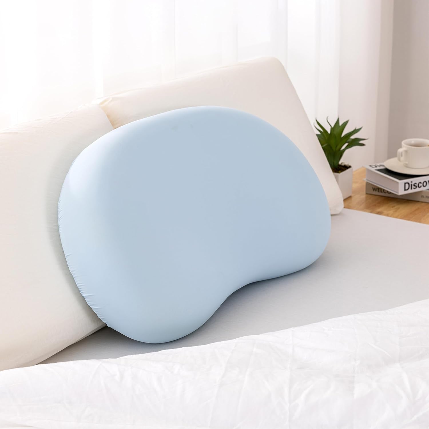 EGO HOME Memory-Schaum-Kissen 40 x 80 cm mit geschreddertem Memory-Schaum – Atmungsaktives, ergonomisches Nackenstützkissen für Seiten-, Rücken- oder Bauchschläfer – Öko-Tex-zertifiziert – Bezug waschbar