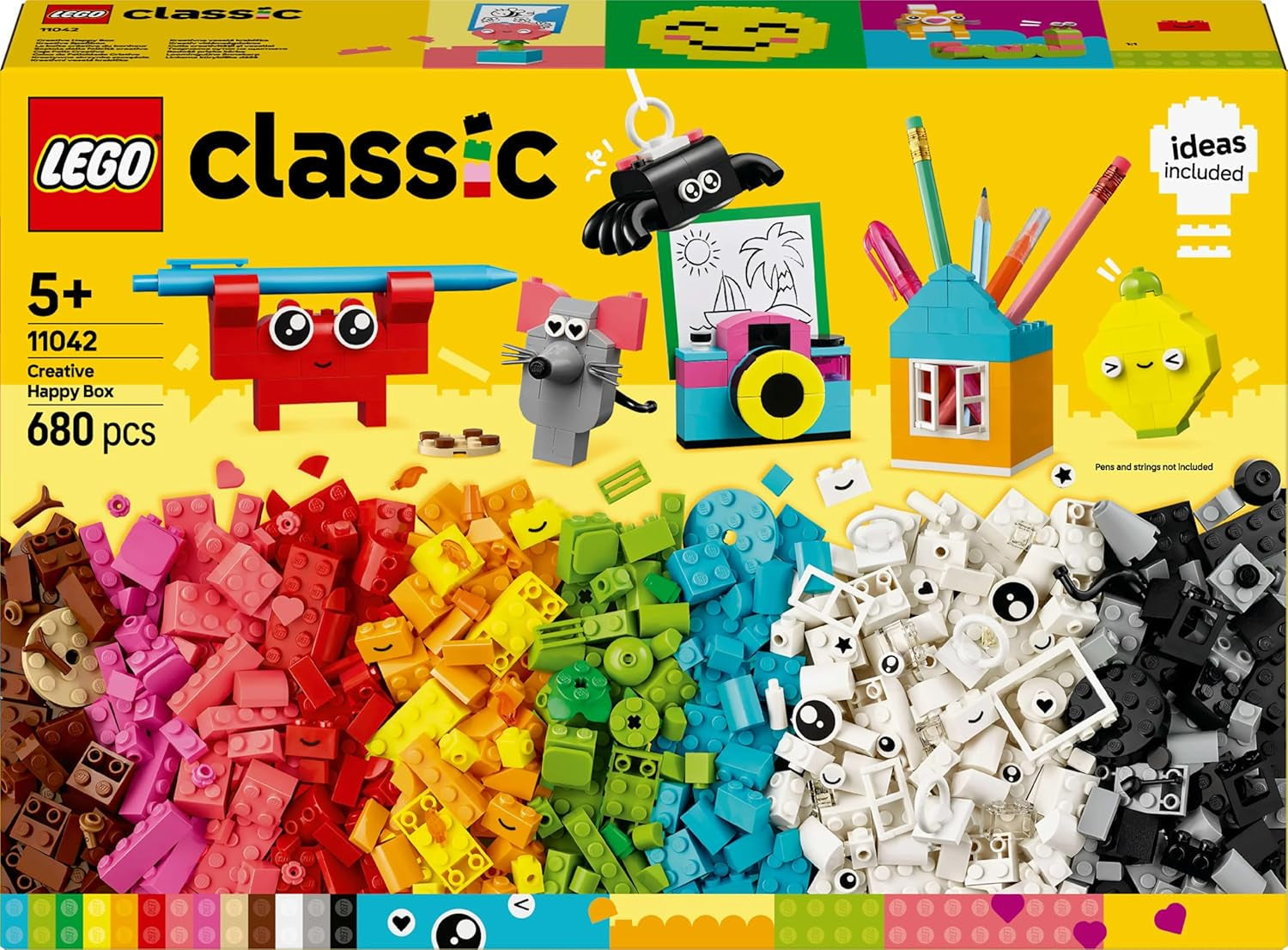 LEGO Classic Kreativ-Spaßbox, bunte Bausteine für fantasievolles Rollenspiel, Bauset für Einsteiger, Spielzeug für Mädchen und Jungen ab 5 Jahren, wiederaufbaubare Modelle 11042 Bausets Besuchen Sie den LEGO-Store