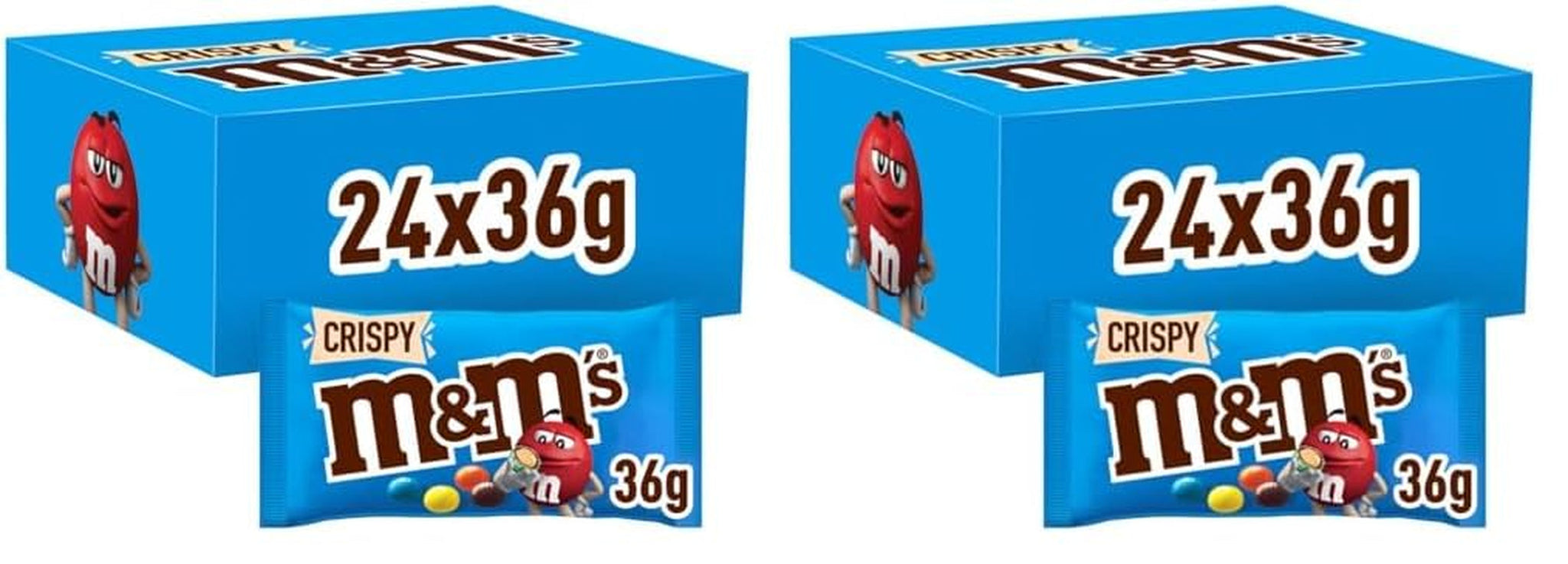 M&M's Erdnuss-Schokoladen-Großpackung, 24 x 45 g Schokoladen-Linsen mit Erdnussgeschmack, Schokoladengeschenk (1080 g), ideal als Leckerbissen zum Thema Fußball