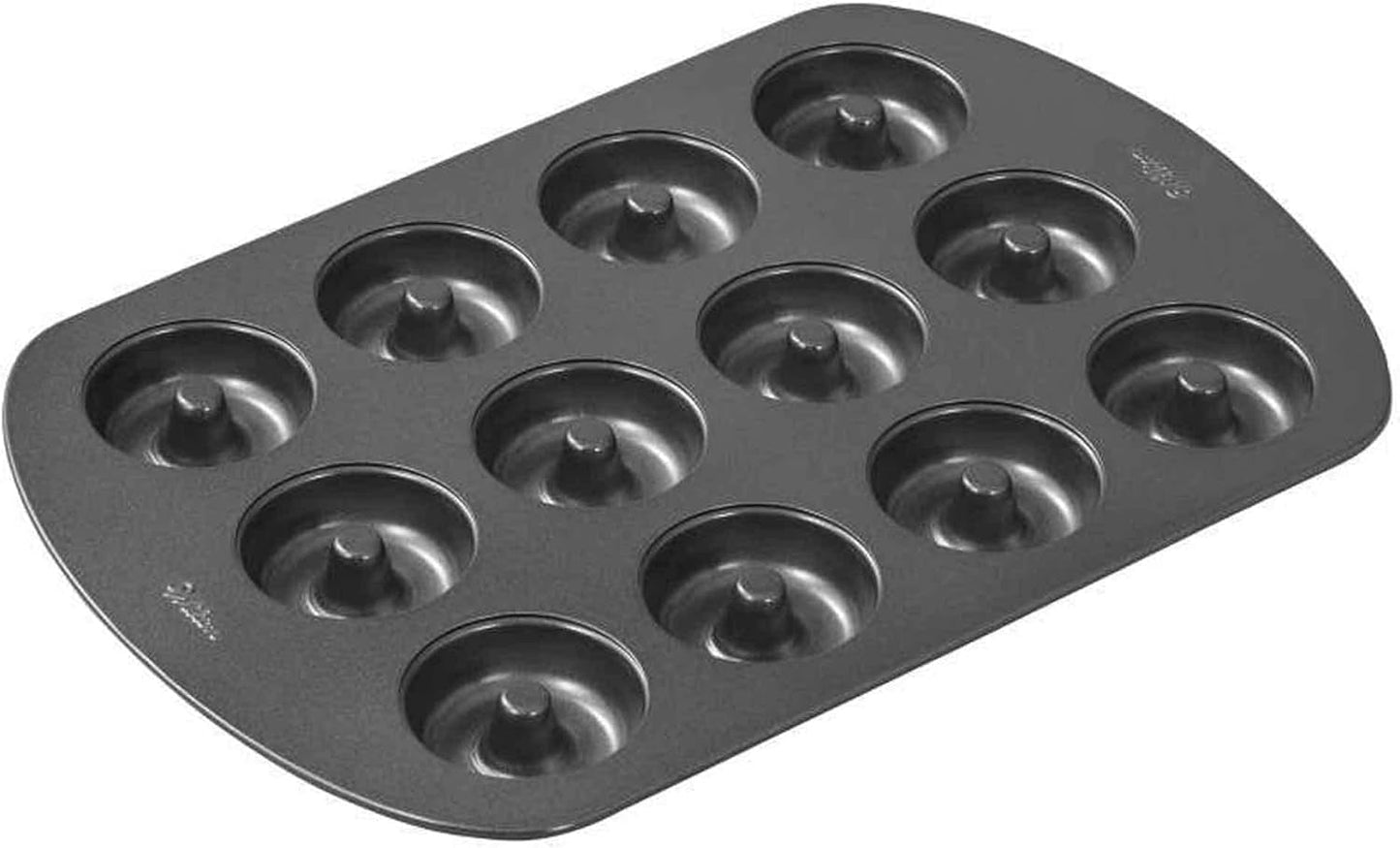 Wilton Donut-Backform Mit 12 Mulden Donutform, Hochwertige Donut Backform Mit Antihaftbeschichtung Für 12 Mini-Donuts, Spülmaschinenfest Formen und Tabletts zum Backen Naty Shop Mini