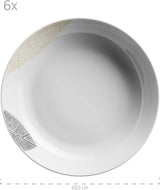 MÄSER 931215 Wunderschön dekoriertes Tafelservice für 6 Personen, Kombiservice 30-teilig, mit rahmenlosen Formen, Porzellan, weiß