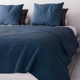 Soleil D'Ocre Adele, Zickzackbezug, vom Sofa geworfen, Polycoton, Blau, 220 x 240 cm Steppdecken und Steppdecken Naty Shop Blau 220 x 240 cm