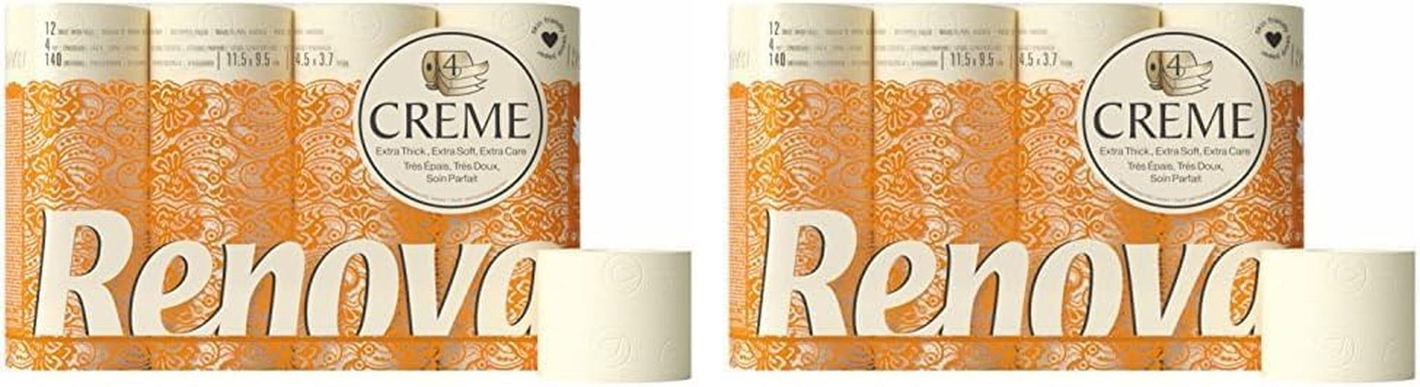 Toilettenpapier Renova 4 Schichten Duftcreme, 12 Rollen Rolle