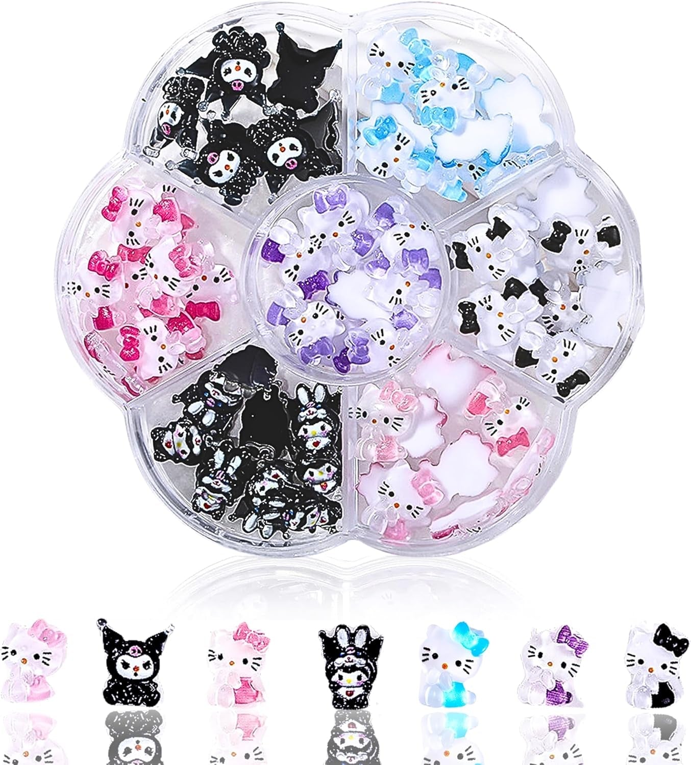 3D-Katzen-Nagelaufkleber, Nagelglitzer, Pailletten, Kunstharz-Nagelaufkleber, Nageledelsteine, Diamanten für Nagelkunst, inklusive Strass-Nagelwachsstift (Bunte Katze)