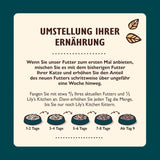 Gehackte Filets in Brühe mit Thunfisch und Lachs, zubereitet mit natürlichen Zutaten, Lily's Kitchen, Nassfutter für ausgewachsene Katzen, 70g-Box
