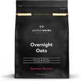 Overnight Oatmeal mit Protein | Dunkle Schokolade und Himbeere | Proteinreiches Frühstück | Zuckerarmer Snack | Haferflocken mit niedrigem GI | 500g