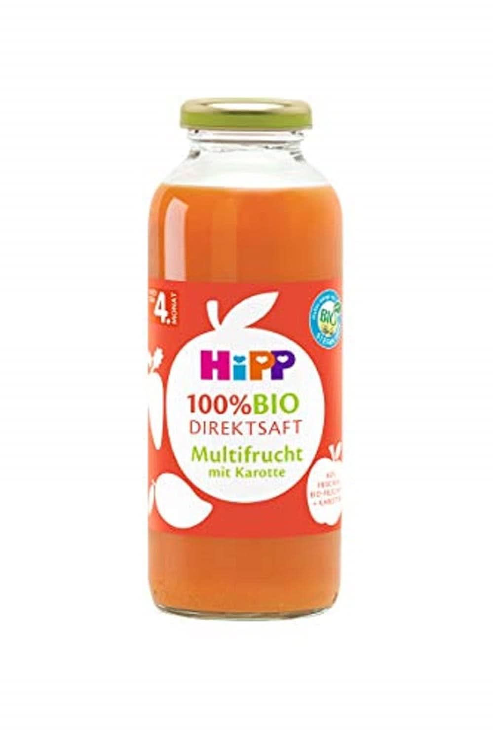 Hipp 100 % Bio-Säfte, Multifrucht mit Karotte, 6er Pack (6 x 330 ml) Naty Shop 6 x 330 ml Multifrucht mit Karotte