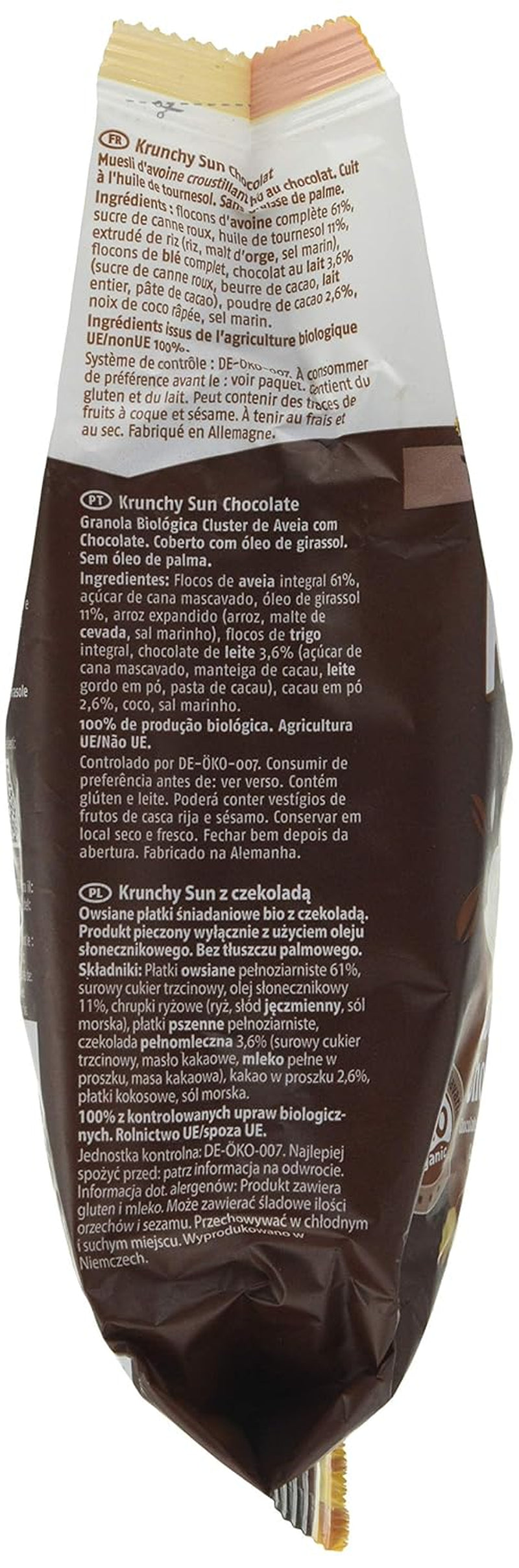 Barnhouse Krunchy Sun | Müsli mit Schokolade | Ökologisch | Vegetarisch, 375 Gramm