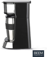 BEEM THERMO 2 GO Einzelfilter-Espressomaschine mit 0,4 l Thermobecher | Permanentfilter | Mit 24-Stunden-Timer für eine heiße Tasse Kaffee am Morgen, kein Warten | 750 W