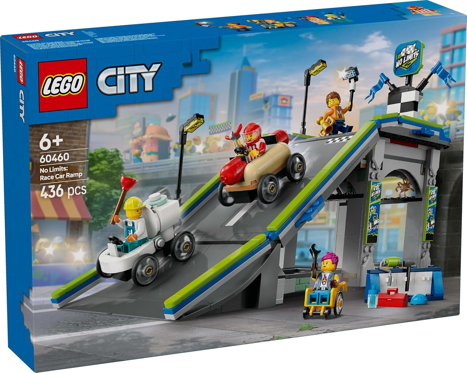 LEGO City No Limits: Seifenkistenrennen mit Rampe – Konstruktionsspielzeug für Jungen und Mädchen ab 6 Jahren – Set mit 2 Seifenkisten und 4 Racer-Minifiguren – Geschenkidee für Kinder 60460 Bausets Besuchen Sie den LEGO-Store