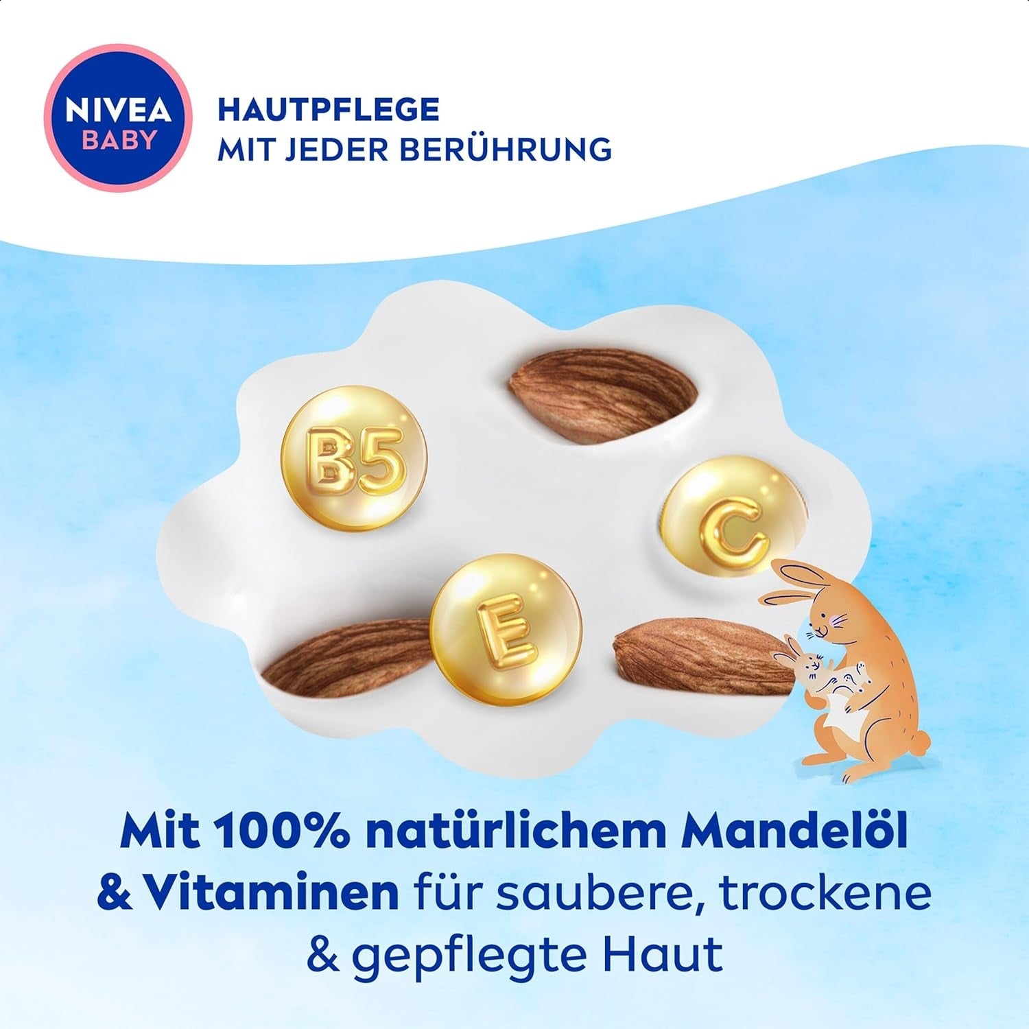 NIVEA BABY Soft & Cream Feuchttücher für Babys (4 x 57 Stück)