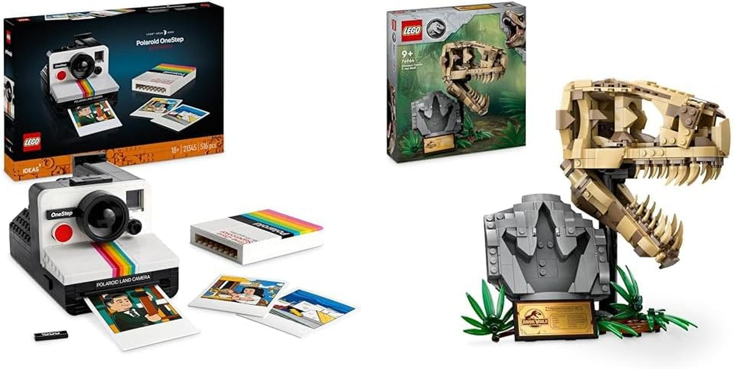 LEGO Ideas Polaroid Onestep SX-70 Kameraset für Erwachsene, Sammlerstück mit authentischen Details, kreative Aktivität, Fotogeschenke für Frauen, Männer, Ihn, Sie und Jugendliche 21345 Bausets Besuchen Sie den LEGO-Store Dinosaurier-Fossilien-Paket