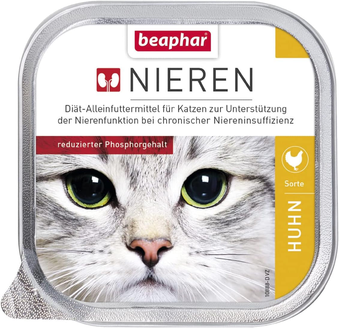 BEAPHAR - Nierendiät mit Huhn - Alleinfuttermittel für Katzen mit chronischer Niereninsuffizienz - Zur Unterstützung der Nierenfunktion - 100 g