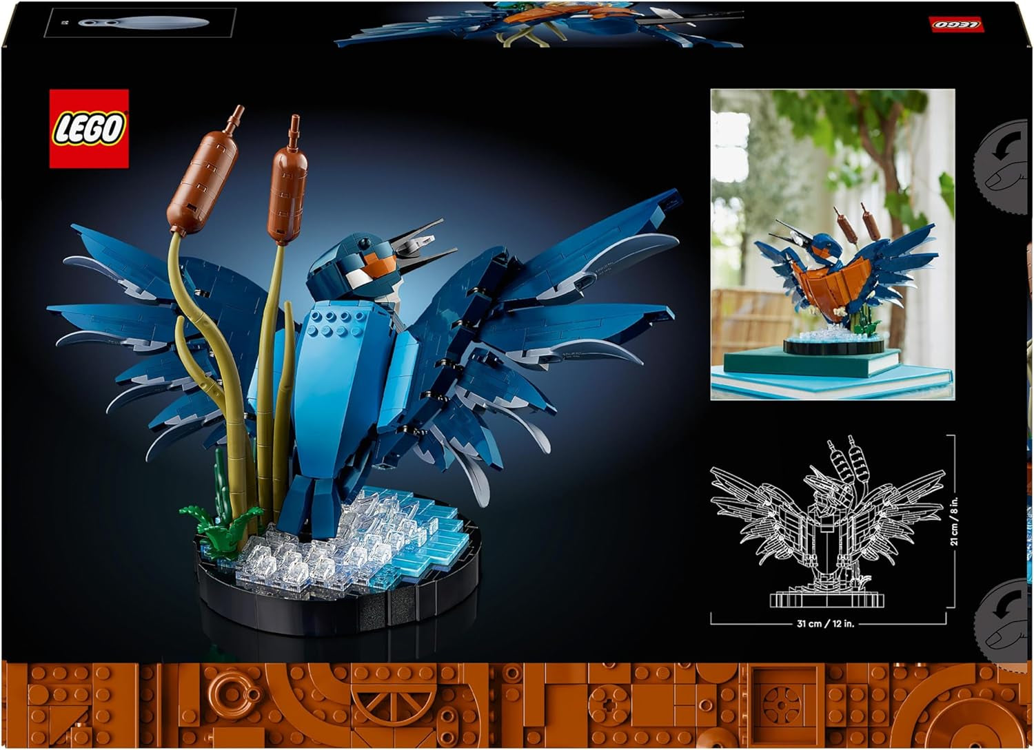 LEGO Icons Eisvogel-Modellbauset für Erwachsene, Vogelfigur für Wohnzimmer oder Büro, Heim- und Bürodekoration, Geschenk für Vogelliebhaber und Ornithologen, Frauen und Männer 10331 Bausets Besuchen Sie den LEGO-Store
