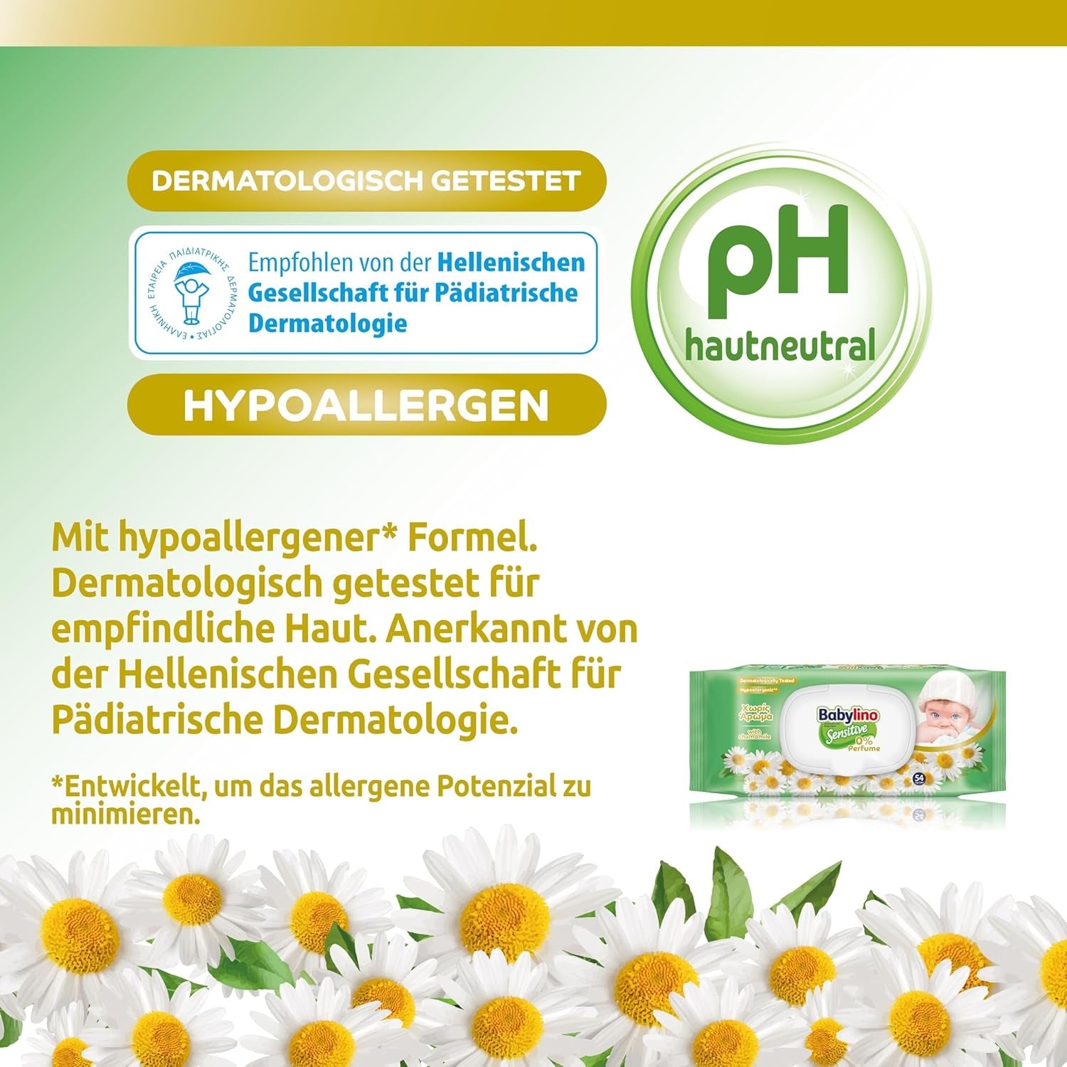 Feuchttücher für empfindliche Babys, 0 % Duftstoffe, 98 % natürliche Formel, die das pH-Gleichgewicht der Haut wiederherstellt, Frischesiegel, 54 Tücher