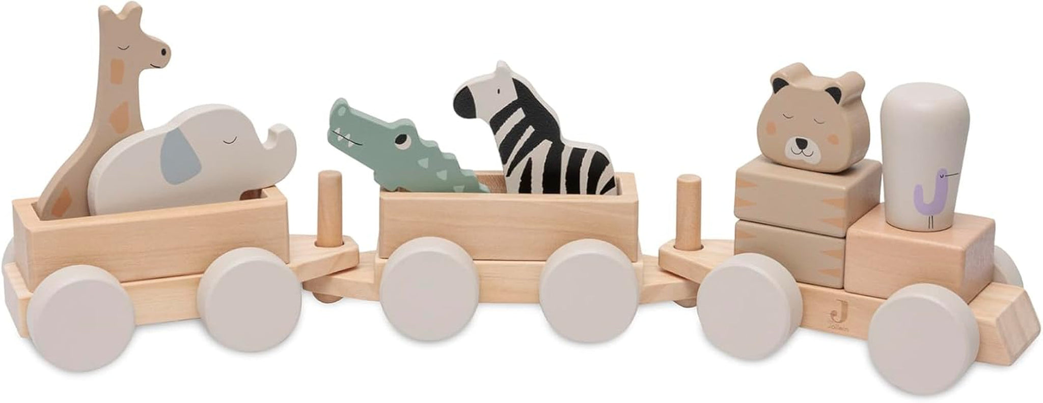 Jollein 112-001-67090 Holzspielzeug auf Rädern, grün Toys Bebe Naty Shop Jungle Jambo