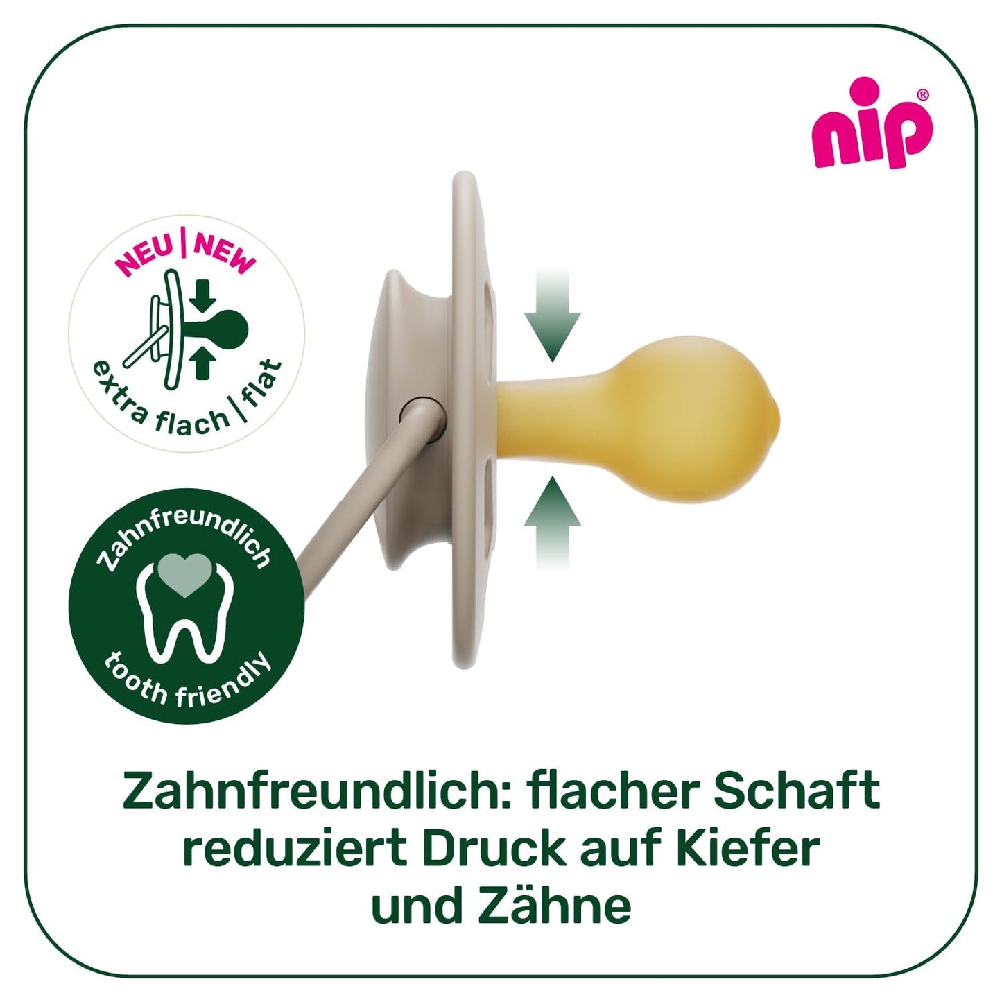 nip - Kirschgrün | 0-6 Monate | 4 Stück | Finden Sie heraus, was Sie tun können, und helfen Sie Ihnen dabei. Suzetă sustenabilă, Herstellung Ihres Materials aus erstklassiger Natur, grün/grau