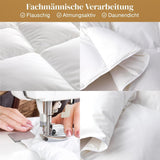 135 x 200 Ganzjahresdecke aus 100 % Baumwolle mit Gänsedaunen, dick gefüllte Federdecke, kein lebender Plüsch, extra flauschige Übergangsdecke, 3D-Schallkasten, Einzelbett, weiße Steppdecken und Steppdecken, Naty Shop
