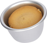 Kitchencraft Mini-Puddingformen aus eloxiertem Aluminium, 7,5 cm, Set mit 4 silbernen Backformen und Tabletts, Naty Shop