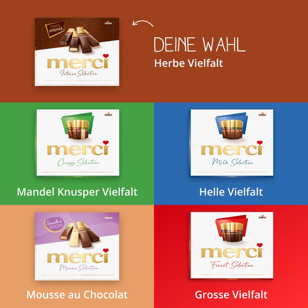 Finest Selection Zartbitterschokoladensorte – 6 x 250g – Raffinierte Zartbitterschokoladenspezialitäten – Gefüllte und ungefüllte Pralinen