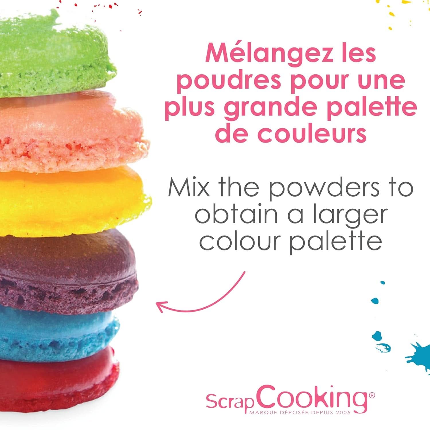 ScrapCooking, Set mit 3 pulverförmigen Lebensmittelfarben – rot, gelb, blau, 3 x 5 Gramm Naty Shop
