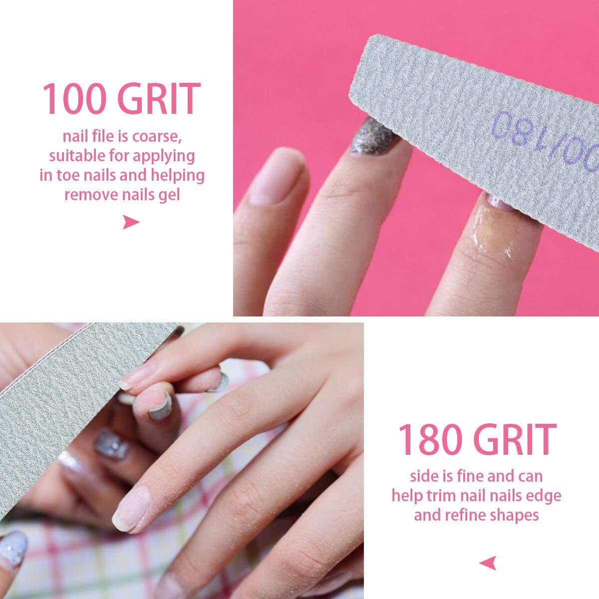 URAQT Professionelle Nagelfeile, 16 Stück, Feile 100/180, Waschbar, Für Nägel, Doppelseitig – Friseursalon, Haustiere (White)