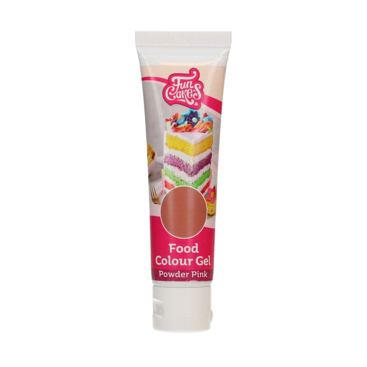 Lebensmittelfarbe Funcakes Gel Powder Pink: Hochkonzentrierte Lebensmittelfarbe für Teig, Creme, Fondant, Marzipan, Gebäck, einfache Dosierung, einzelne Tropfen für lebendige Farben, Halal, 30 g