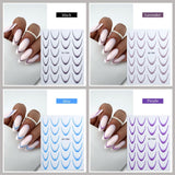 GZMAYUEN 12 Farben Französische Nagelaufkleber, 3D-Nagelaufkleber mit französischem Farbverlauf, selbstklebendes Nageldesign, Nagelzubehör