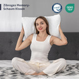 EGO HOME Memory-Schaum-Kissen 40 x 80 cm mit geschreddertem Memory-Schaum – Atmungsaktives, ergonomisches Nackenstützkissen für Seiten-, Rücken- oder Bauchschläfer – Öko-Tex-zertifiziert – Bezug waschbar