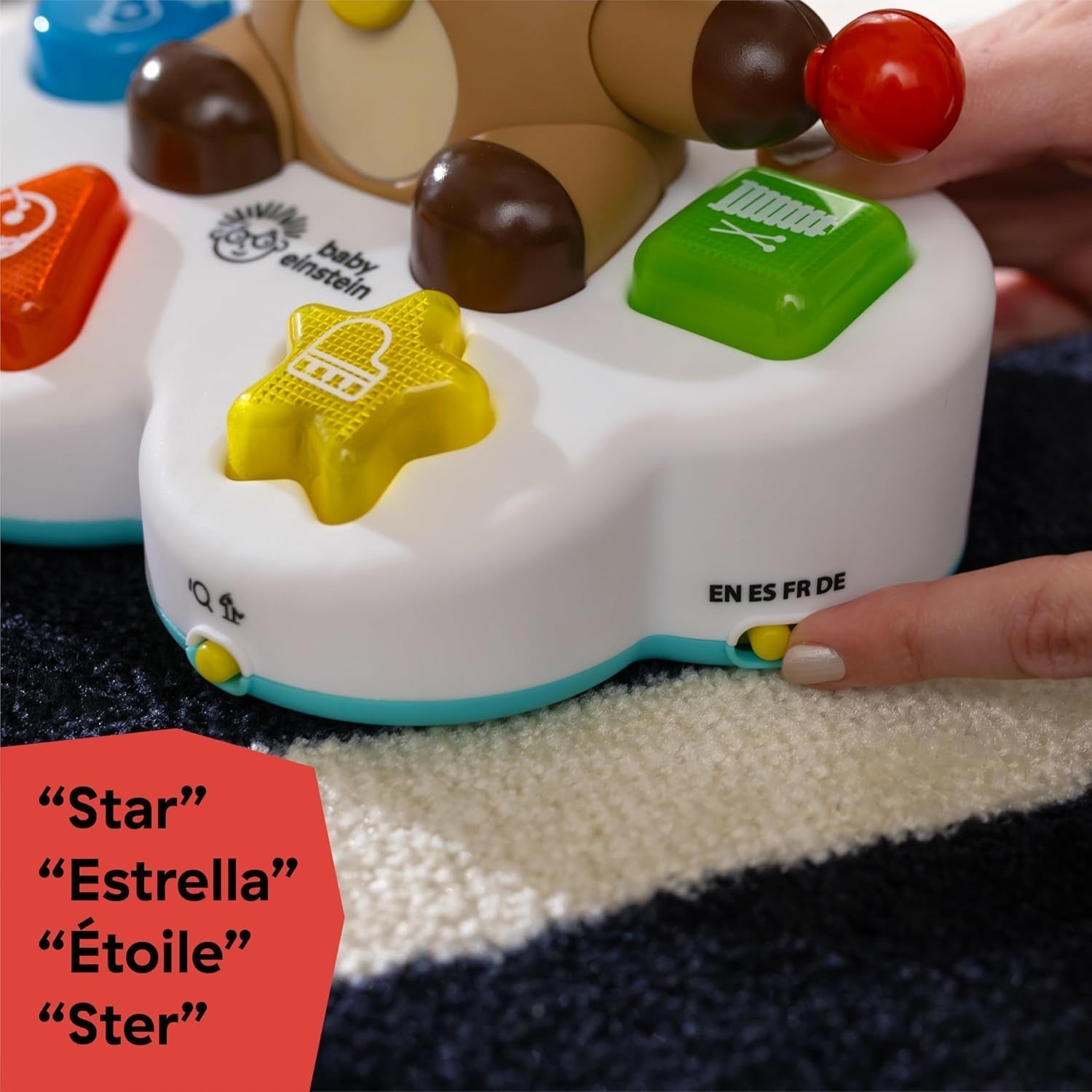 Baby Einstein, Drum & Learn Dean Musikalisches Lernspielzeug – Multisensorisches Babyspielzeug, 2 Spielmodi, Farben, Formen und Instrumente, über 50 Geräusche, ab 6 Monaten Babyspielzeug Naty Shop
