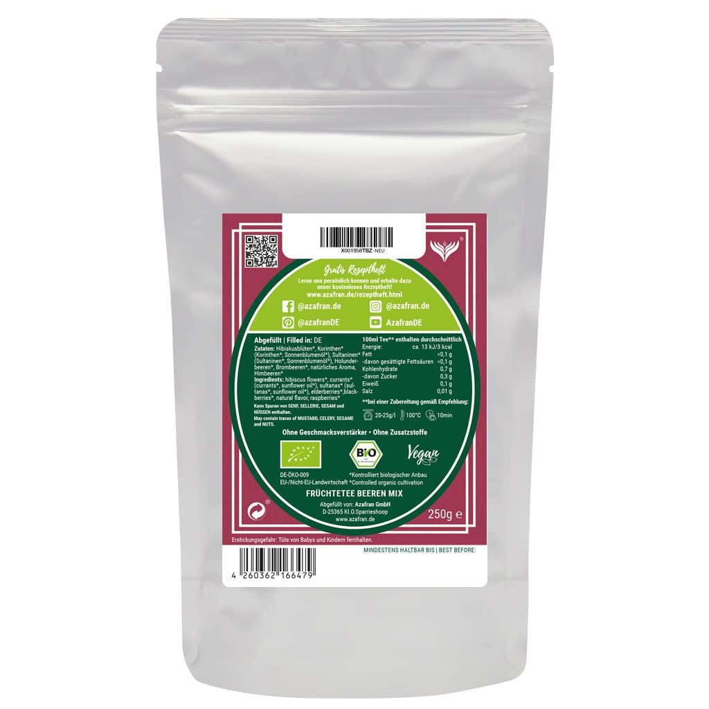 Azafran BIO Früchtetee Mischung aus roten Früchten 250 g