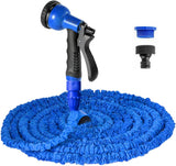 30 m ausziehbarer Gartenschlauch, 100 Fuß flexibler Wasserschlauch mit 8-Strahl-Sprühdüse, wasserdichter, einziehbarer, robuster Schlauch mit 3/4-Zoll- und 1/2-Zoll-Anschlüssen (30 m, grün)