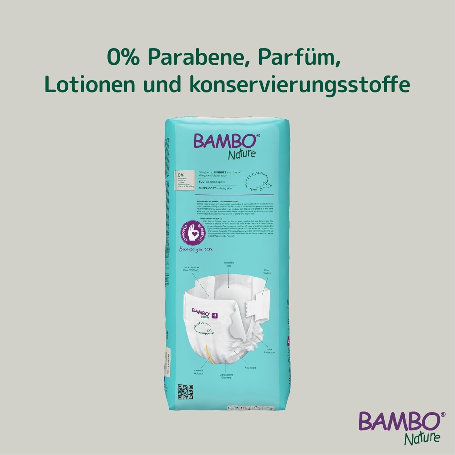 Bambo Nature Babywindeln, Größe 4 (7-14 kg) – 48 Stück. Premium-Windeln mit verbessertem Auslaufschutz | Ultimativer Komfort und Freiheit für aktive Kinder | Dermatologisch getestete Windeln