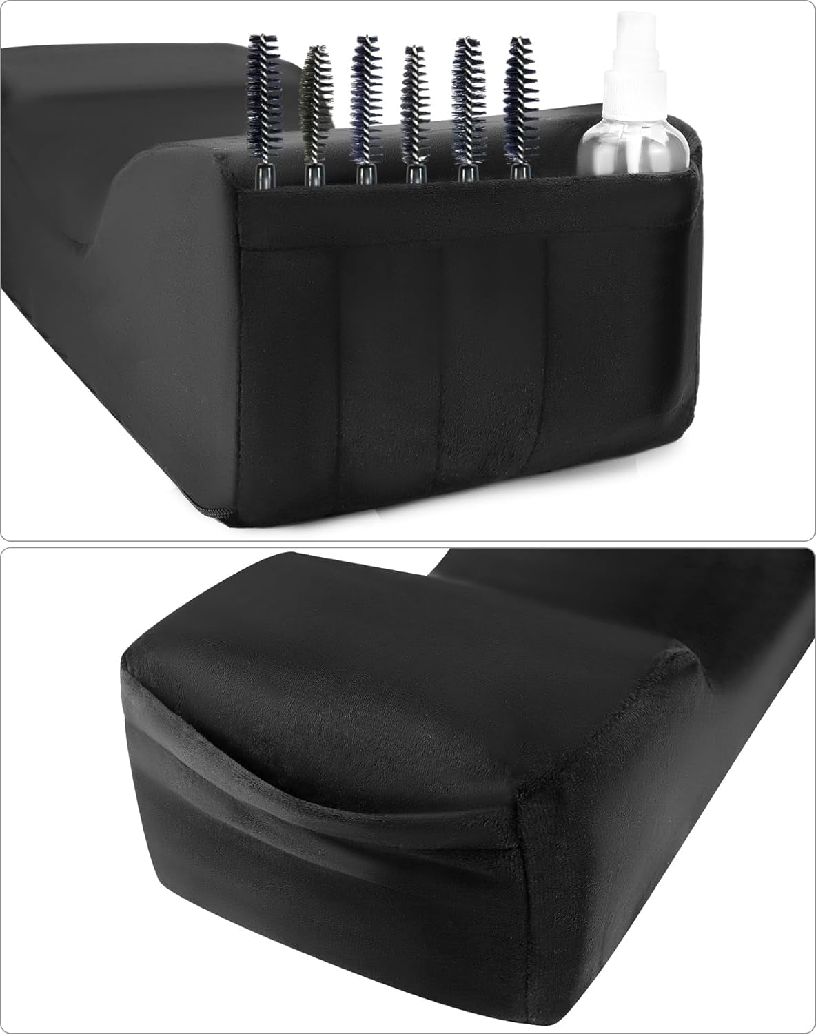 QWORK® Wimpernkissen, U-förmiges Beauty-Make-up-Kissen, ergonomisches Wimpernkissen zur Verlängerung, Memory-Schaum-Wimpernkissen für den Heimgebrauch im Schönheitssalon (schwarz) Zervikale orthopädische Kissen Naty Shop