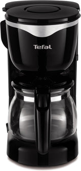 Tefal CM3408 Mini-Kaffeemaschine aus Glas (600 W, 6 Tassen) schwarz/Edelstahl, CM340811