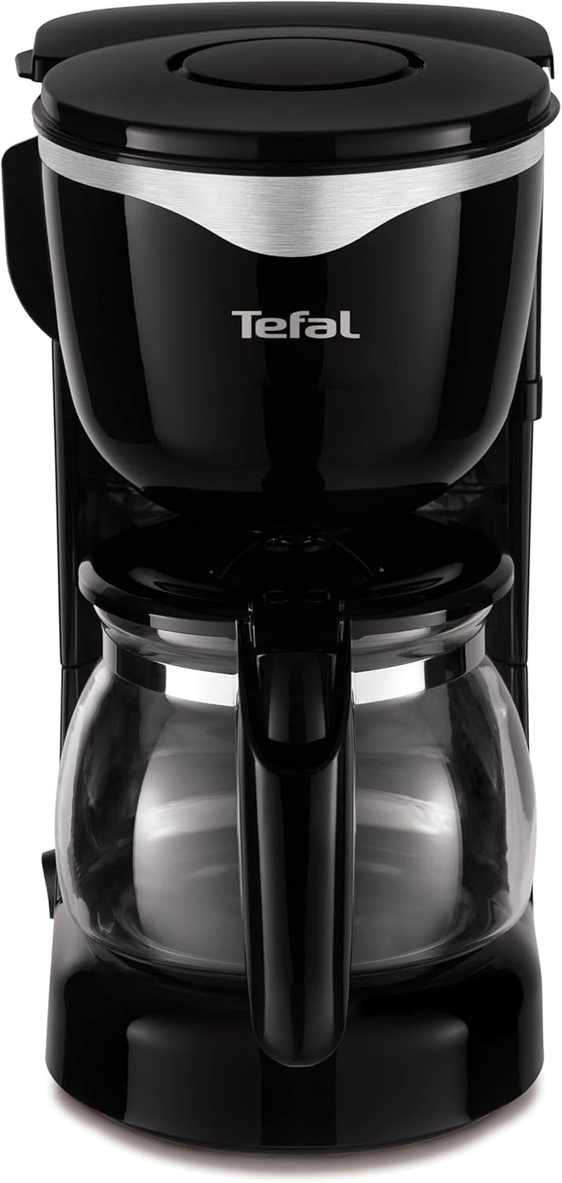 Tefal CM3408 Mini-Kaffeemaschine aus Glas (600 W, 6 Tassen) schwarz/Edelstahl, CM340811