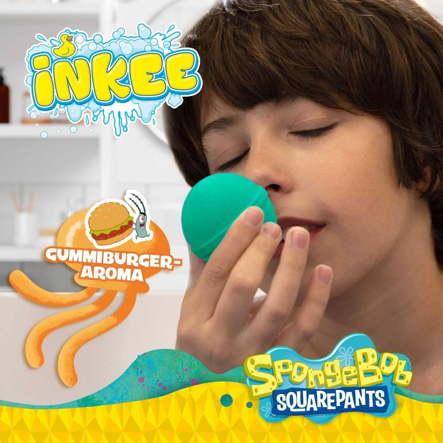 INKEE Spongebob Surprise Kinderbadebombe Spongebob Schwammkopf Sammlerstück 80 Gramm Naty Shop
