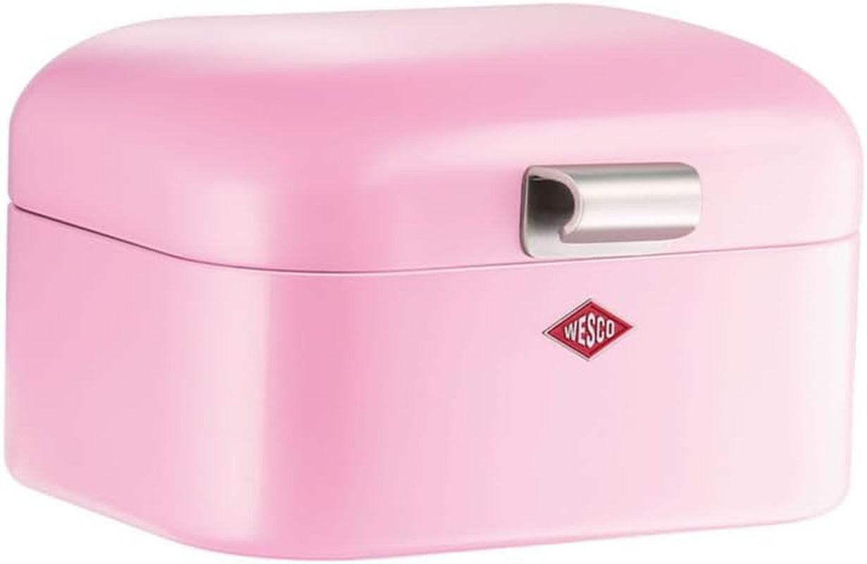 Wesco Mini Grandy Brotkasten in Rosa, pulverbeschichtetes Stahlblech, Belüftungslöcher und stabiler Griff. Frischhalteboxen Naty Shop Pink