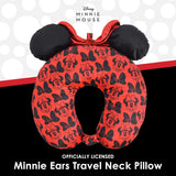 Ful Concept One Disney Minnie Mouse Reise-Nackenkissen mit 3D-Ohren und Feder für Flugzeug, Auto und Büro, bequem und atmungsaktiv, rot/schwarz Naty Shop Reisekissen