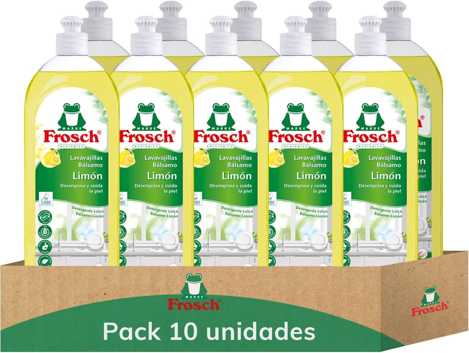 Flüssigkeit zum Händespülen, Entfetten und Schützen der Haut, dermatologisch getestet, 10 x 750 ml Naty Shop