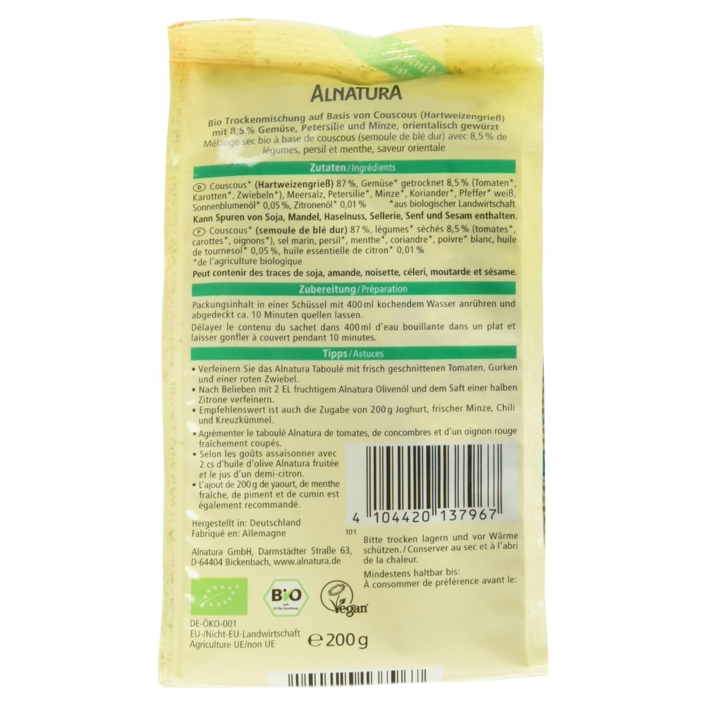 Bio Taboulé-Couscous-Salat, 200 g